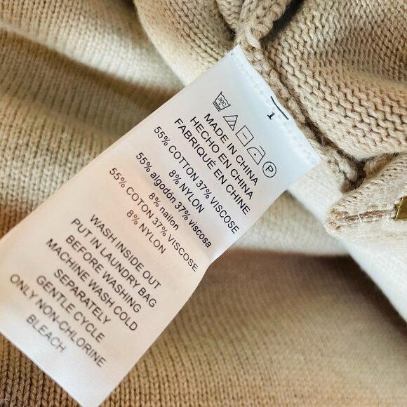 Michael Kors Womens Tan Hi Low Hem Side Zipped Detail Sweater Size L - Picture 6 of 9